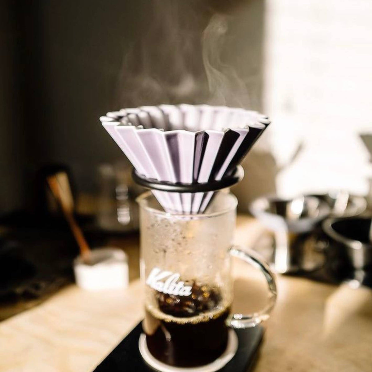 Origami - Pour Over Coffee Dripper - Porcelain - Matte Blue
